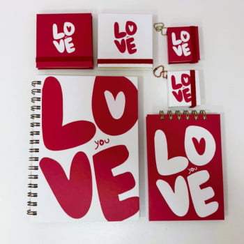 Linha Love | Planejador, Bloquinho e Notas adesivas